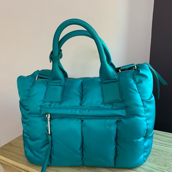 Authentic Prada Puffy Turquoise tote with crossbody strap - Picture 3 of 16